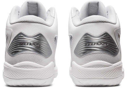 アシックスasics23ss1063A063バスケットボールシューズユニセックスGELHOOPV15WHITE/PURESILVER(100)バッシュフィット安定軽量クッション性耐久性スタンダード幅グリップ衝撃緩和ゴム底ゲルフープホワイト大きいサイズ