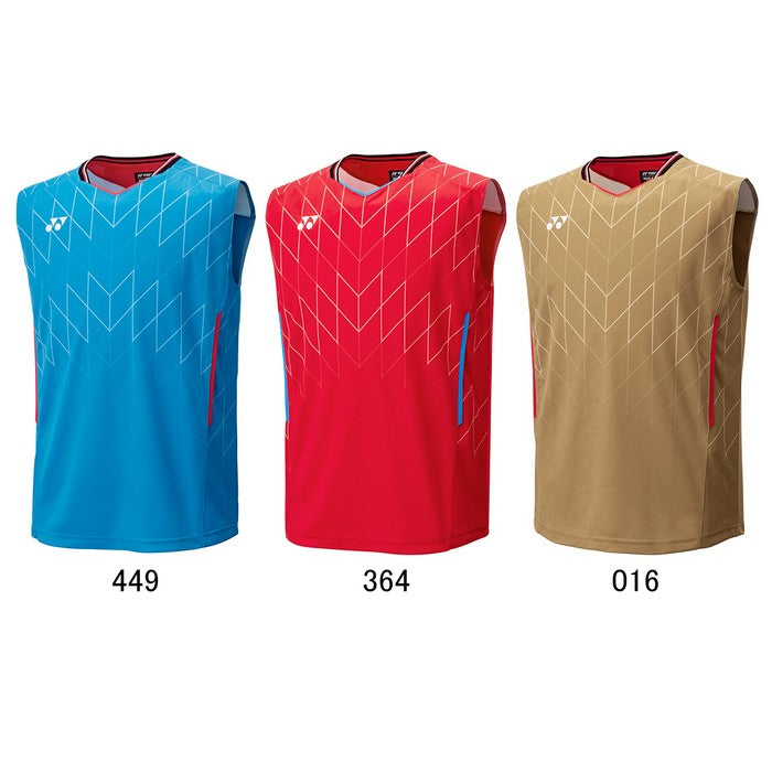 25ssヨネックスYONEX10699メンズゲームシャツ(ノースリーブ)ゲームシャツシャツ半そでバドミントンメンズノースリーブ