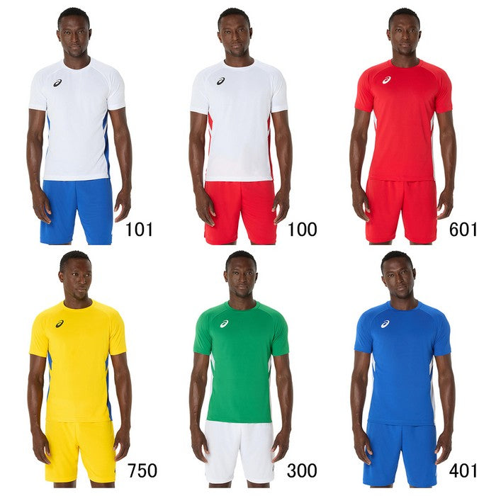 25fwアシックスASICS2101A310半袖ゲームシャツサッカー半袖シャツシャツ半袖Tシャツ吸汗速乾フットサルジュニアメンズサッカーウエア