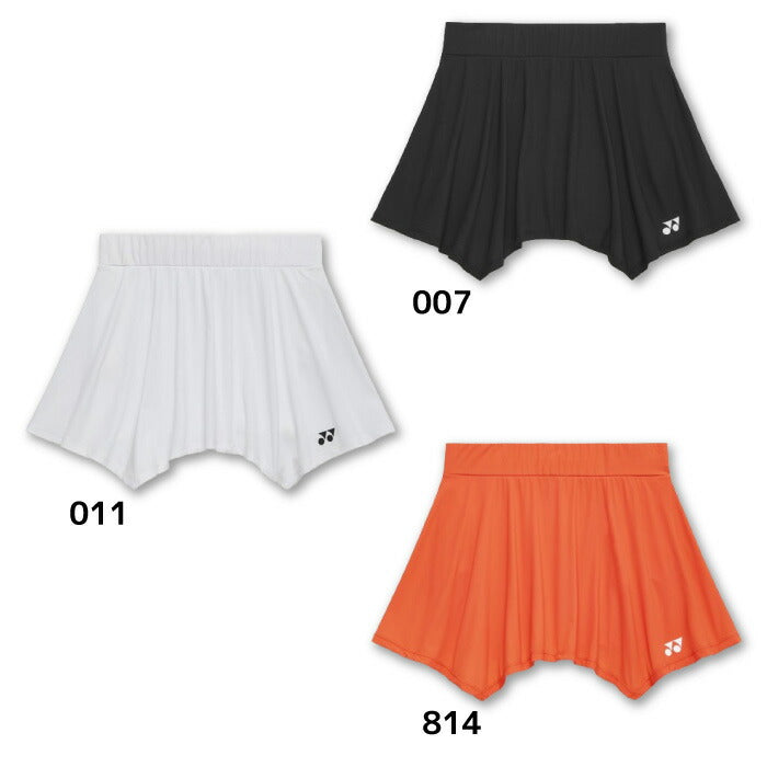 26ssヨネックスYONEX26191ウィメンズスカート(インナースパッツ付)スカートインナー付きインナースパッツショートパンツボトムステニスバドミントンレディース吸汗速乾制電UVUVカットボールポケット