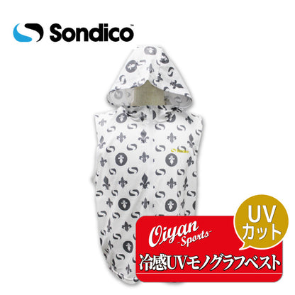 26fw ソンディコ SONDICO 26E670 レイカンUVモノグラムベスト 冷感 UVカット モノグラム柄ベスト 暑さ対策