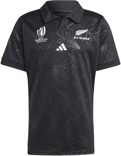 アディダスadidasDCF10MRUGBYALLBLACKSRWCホームレプリカジャージブラックHZ9776ラグビージャージラガーシャツTシャツポロシャツユニフォームオールブラックス大きいサイズフィット2023リサイクル素材フランス大会