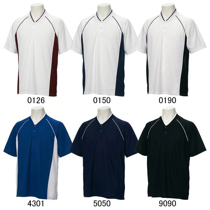 24fwアシックスASICSBAD013ベースボールシャツベースボールシャツ半袖半そでボタンTシャツティーシャツゲームシャツシャツ練習練習着試合試合着移動着遠征合宿吸汗UVUV対策紫外線チーム学校スクール野球ソフトボール