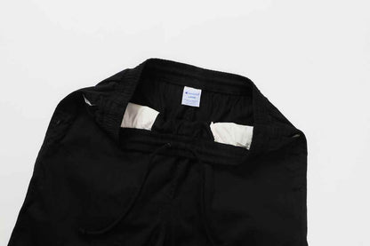 チャンピオンCHAMPIONC3-X520CASUALWEARPANTSSHORTSブラックショーツズボンパンツハーフパンツ半パン短パンショートパンツ短い綿コットンロゴ刺繍ウエスト伸縮性ポケット部活クラブ練習着移動着学校スクールワンポイント