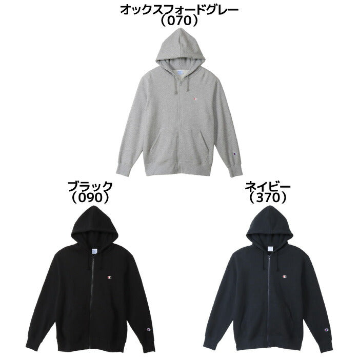 25fwチャンピオンCHAMPIONC3-Y137ZIPHOODEDSWEATスウェットトップスフードパーカージッパーロゴ刺繍ユニセックス裏起毛春夏秋冬暖かいあったか