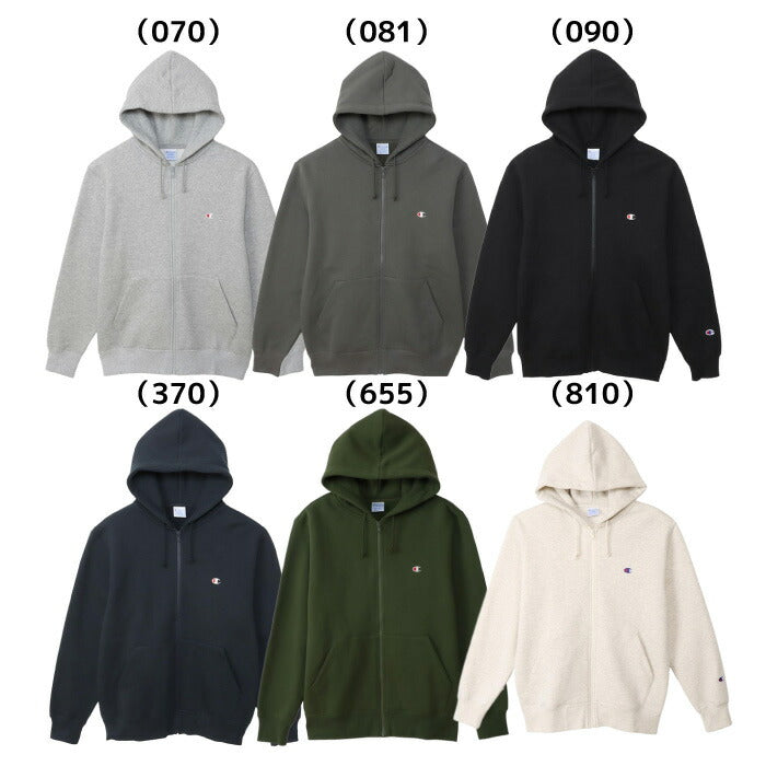 25fwチャンピオンCHAMPIONC3-Y140ZIPHOODEDSWEATスウェットトップスフードパーカージッパーロゴ刺繍ユニセックス裏起毛春夏秋冬暖かいあったか