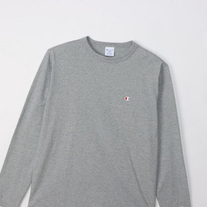 25fwチャンピオンCHAMPIONC3-Y428LONGSLEEVET-SHTシャツロンT長袖長そでロングスリーブシャツトップスユニセックスシンプル春夏秋冬ロゴ刺繍