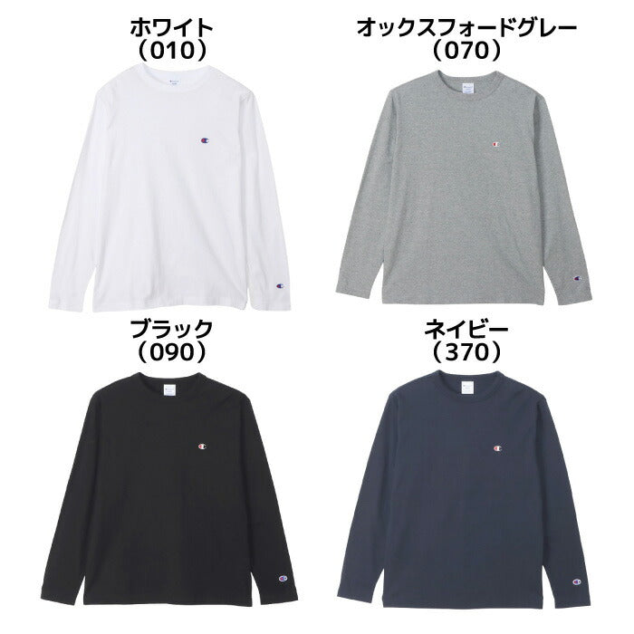 25fwチャンピオンCHAMPIONC3-Y428LONGSLEEVET-SHTシャツロンT長袖長そでロングスリーブシャツトップスユニセックスシンプル春夏秋冬ロゴ刺繍