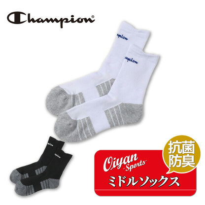 25fwチャンピオンCHAMPIONC3-ZB702SMIDDLESOCKSミドルソックスソックス靴下ミドル丈抗菌防臭運動スポーツメンズ練習トレーニングアーチサポート
