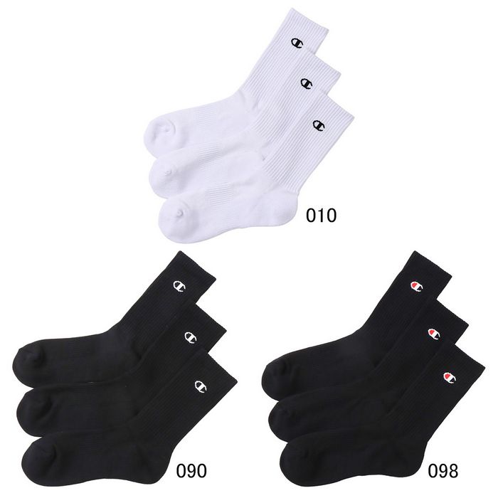 25fwチャンピオンCHAMPIONC3-ZB722S3PMIDDLESOCKS【3足組】ミドルソックスソックス靴下抗菌防臭運動スポーツ普段アーチサポートクッション性