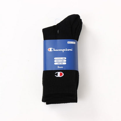 25fwチャンピオンCHAMPIONC3-ZB722S3PMIDDLESOCKS【3足組】ミドルソックスソックス靴下抗菌防臭運動スポーツ普段アーチサポートクッション性