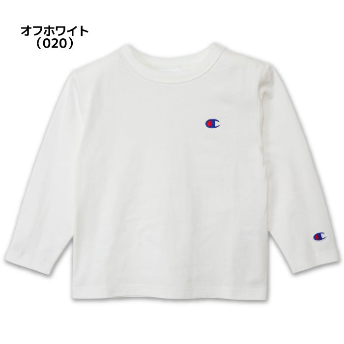 26fw チャンピオン CHAMPION CK-E401 LONG SLEEVE T-SHIRT キッズ 長袖Tシャツ ロンT 綿100% 子供服 刺繍ロゴ