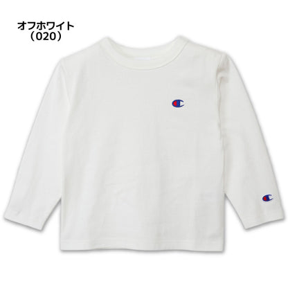 26fw チャンピオン CHAMPION CK-E401 LONG SLEEVE T-SHIRT キッズ 長袖Tシャツ ロンT 綿100% 子供服 刺繍ロゴ