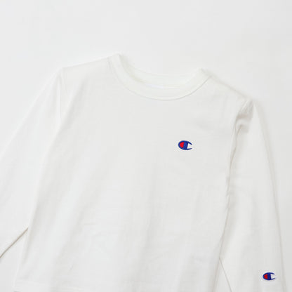 26fw チャンピオン CHAMPION CK-E401 LONG SLEEVE T-SHIRT キッズ 長袖Tシャツ ロンT 綿100% 子供服 刺繍ロゴ