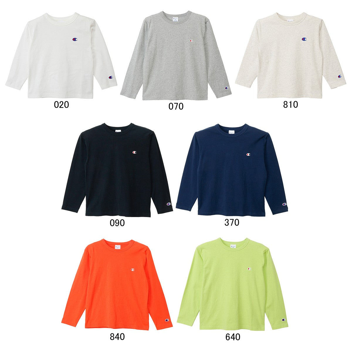26fw チャンピオン CHAMPION CK-E401 LONG SLEEVE T-SHIRT キッズ 長袖Tシャツ ロンT 綿100% 子供服 刺繍ロゴ