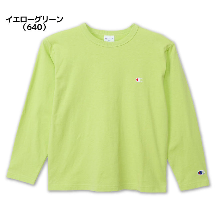 26fw チャンピオン CHAMPION CK-E401 LONG SLEEVE T-SHIRT キッズ 長袖Tシャツ ロンT 綿100% 子供服 刺繍ロゴ