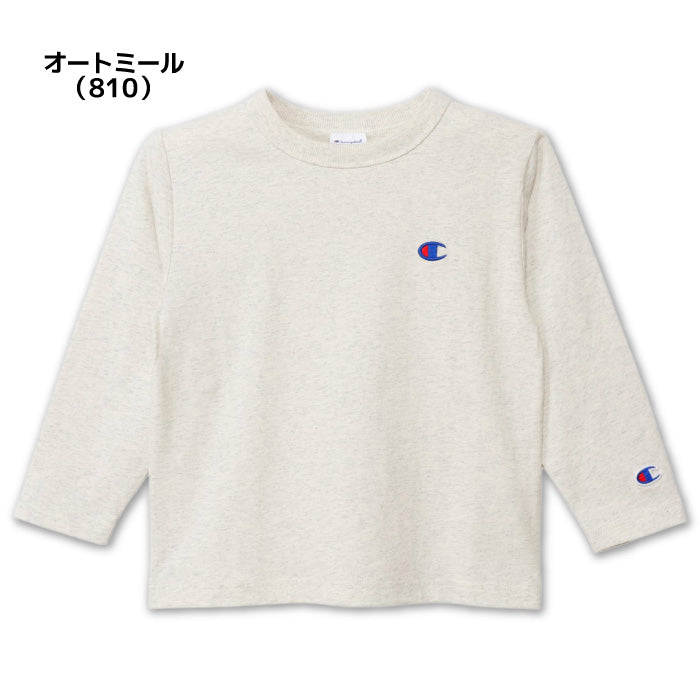 26fw チャンピオン CHAMPION CK-E401 LONG SLEEVE T-SHIRT キッズ 長袖Tシャツ ロンT 綿100% 子供服 刺繍ロゴ