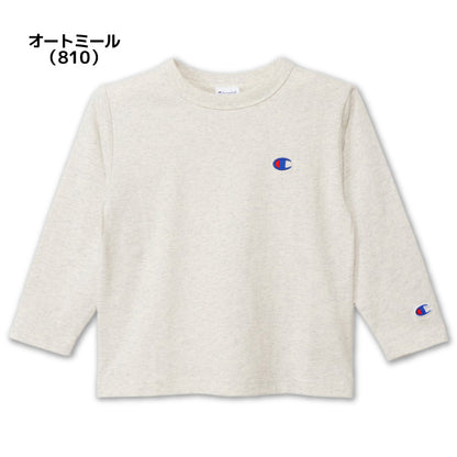 26fw チャンピオン CHAMPION CK-E401 LONG SLEEVE T-SHIRT キッズ 長袖Tシャツ ロンT 綿100% 子供服 刺繍ロゴ