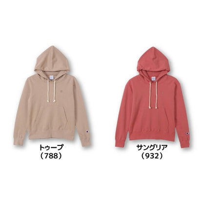 25ssチャンピオンCHAMPIONCW-Y107HOODEDSWEATSHIRトップススウェットパーカーフーディプルオーバー長袖ロゴ刺繍リラックスジムトレーニングトレーニングウェアレディースウィメンズカジュアル普段着部活運動フードスポーツタウンウェア可愛い