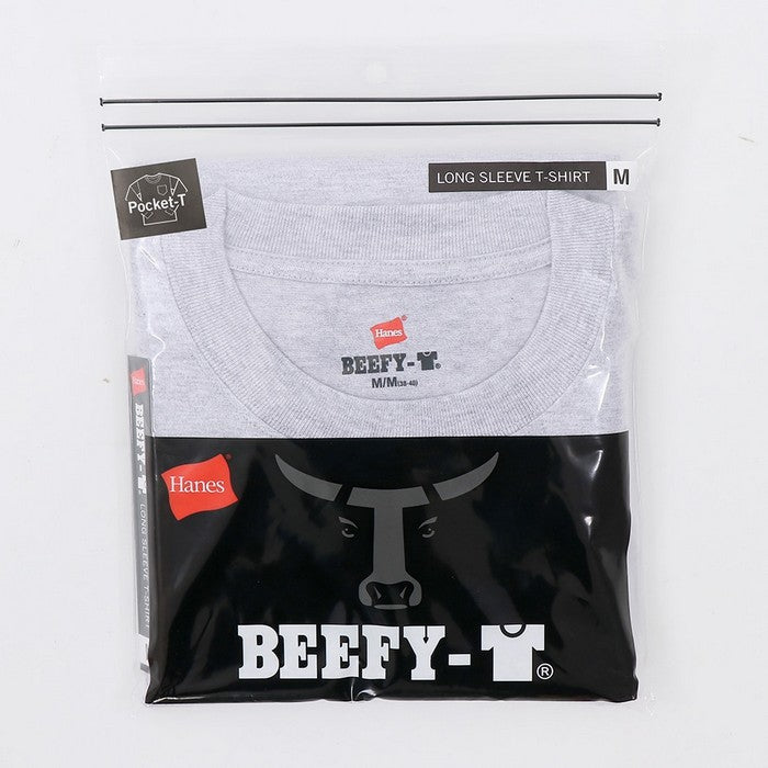 25FWヘインズHANESH5196L/SPOCKETT-SHIRTビーフィーTシャツ長そで長袖ポケットシンプルオシャレ快適