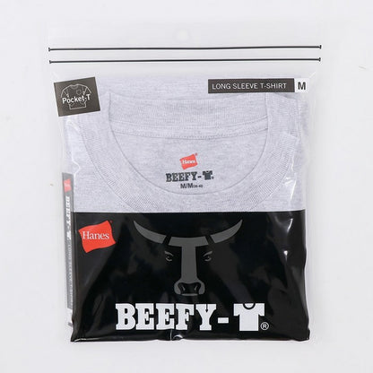 25FWヘインズHANESH5196L/SPOCKETT-SHIRTビーフィーTシャツ長そで長袖ポケットシンプルオシャレ快適