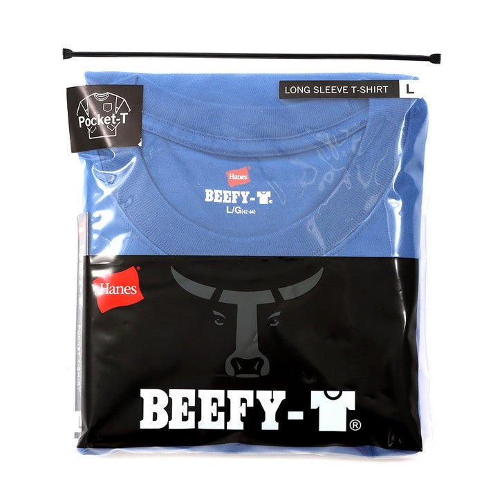 25FWヘインズHANESH5196L/SPOCKETT-SHIRTビーフィーTシャツ長そで長袖ポケットシンプルオシャレ快適