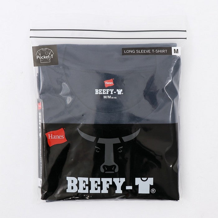 25FWヘインズHANESH5196L/SPOCKETT-SHIRTビーフィーTシャツ長そで長袖ポケットシンプルオシャレ快適
