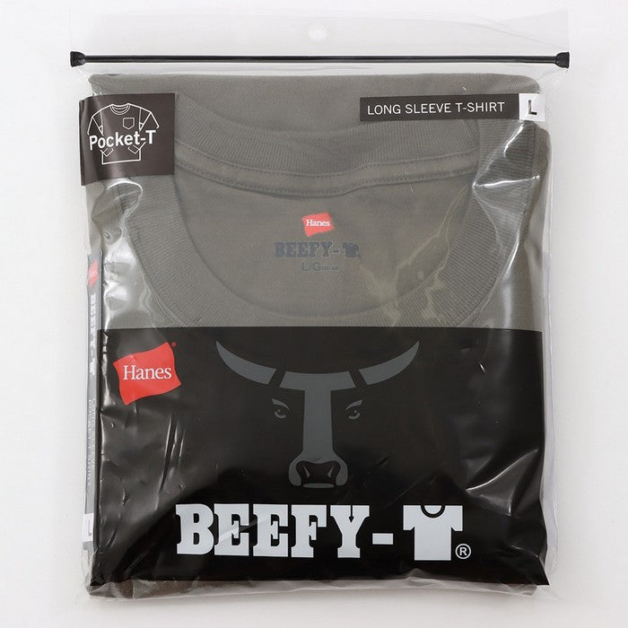 25FWヘインズHANESH5196L/SPOCKETT-SHIRTビーフィーTシャツ長そで長袖ポケットシンプルオシャレ快適
