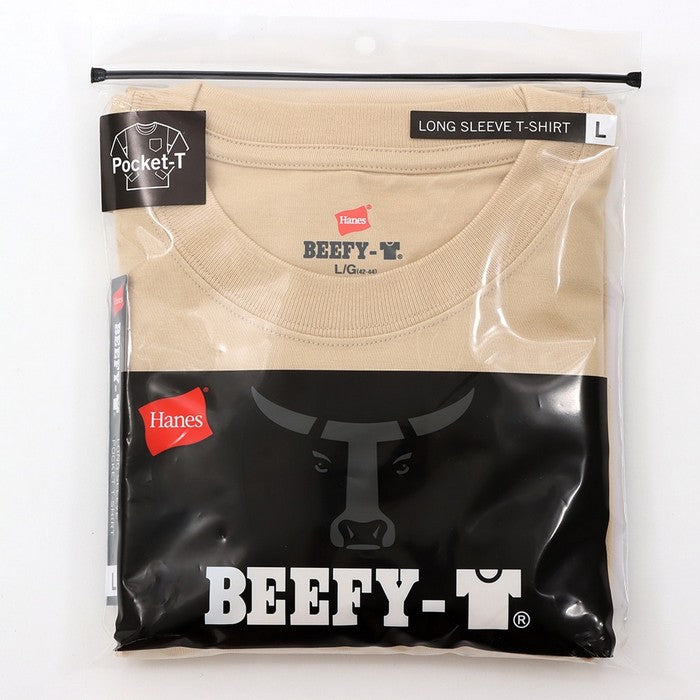 25FWヘインズHANESH5196L/SPOCKETT-SHIRTビーフィーTシャツ長そで長袖ポケットシンプルオシャレ快適