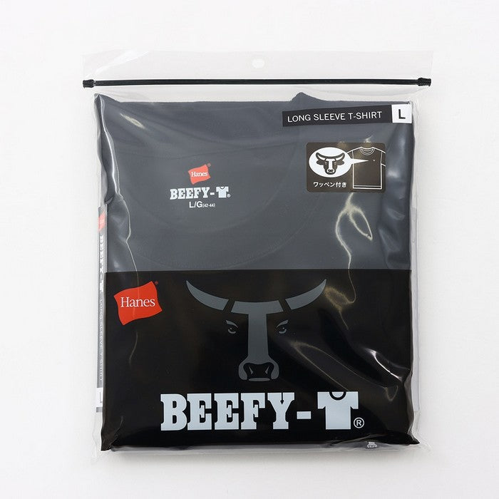 25FWヘインズHANESH8-X401LONGSLEEVET-SHビーフィーTシャツ長そで長袖ワッペンシンプルオシャレ快適