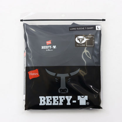 25FWヘインズHANESH8-X401LONGSLEEVET-SHビーフィーTシャツ長そで長袖ワッペンシンプルオシャレ快適