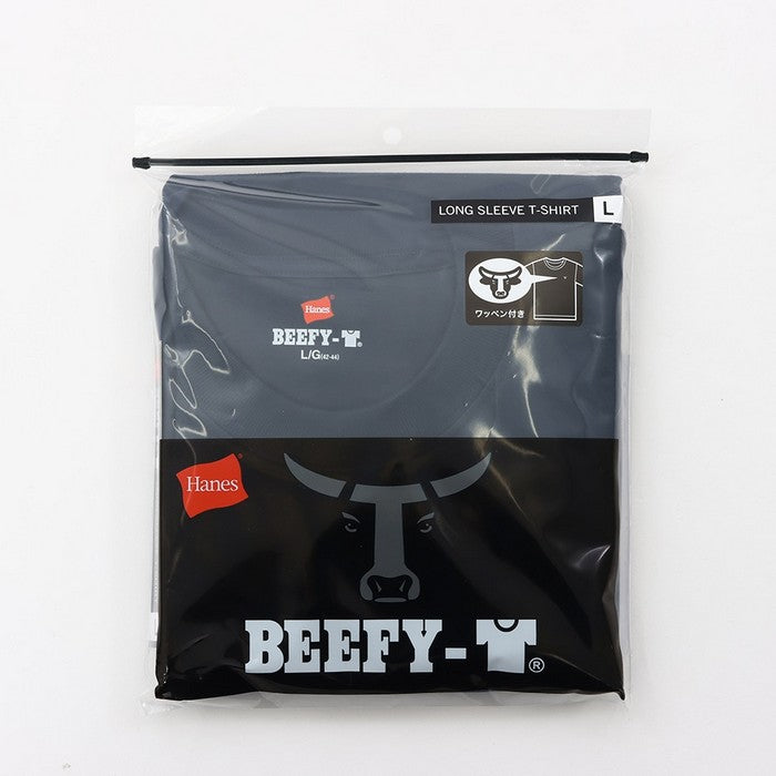 25FWヘインズHANESH8-X401LONGSLEEVET-SHビーフィーTシャツ長そで長袖ワッペンシンプルオシャレ快適