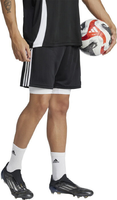 25q1アディダスADIDASKQZ5553_ハーフタイツサッカーレギンスショートレギンスショート丈タイツ快適フィットAEROREADYドライタイトフィット伸縮性のあるウエスト