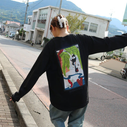 おいやんショップおいやん.SHOPOY50004高野口乃湯花札ロングTシャツTシャツシャツ長袖長そで高野口乃湯限定オリジナル銭湯お風呂古民家銭湯花札