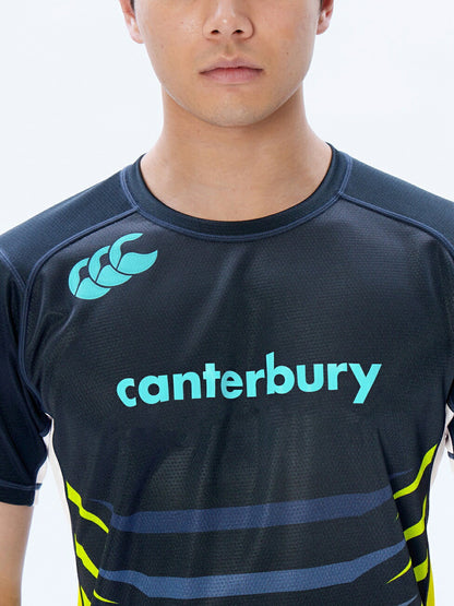 カンタベリーCANTERBURYRG33713PRACTICEJERSEYブルー(25)ラグビーラグビージャージゲームジャージラガーシャツTシャツ耐久性ストレッチ防菌防臭汗ニオイ高機能練習着ティーシャツ半袖半そでトレーニングプラシャツ