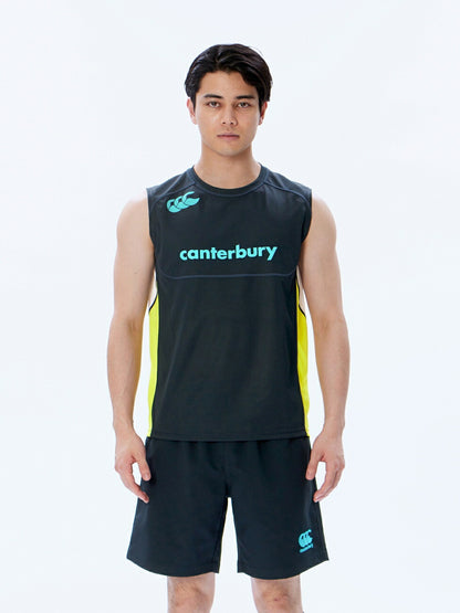 カンタベリーCANTERBURYRG33715BPRACTICESLEEVELESブラック(19)ジャージラガーシャツノースリーブタンクトップ袖なし遮熱抗菌防臭ドライ汗ニオイべたつき軽減練習着合宿部活クラブビッグ大きいサイズプラシャツ