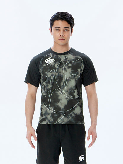 カンタベリーCANTERBURYRG33718TRAININGTEEブラック(19)ラグビージャージラガーシャツTシャツ吸汗速乾汗軽量再帰反射夜間練習着強いウェア部活クラブかっこいいティーシャツ半袖半そで軽いドライトレーニング