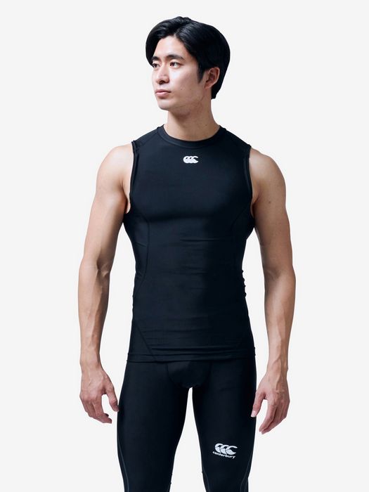 ★25ssカンタベリーCANTERBURYRG34042SLEEVELESSBASELAYERカンタベリーCANTERBURYラグビーベースレイヤースリーブレスノースリーブメンズストレッチ伸縮トレーニング通勤通学移動着普段着練習着部活クラブスクール合宿遠征練習試合