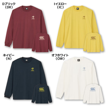26fw カンタベリー CANTERBURY RSU42659 L/S TEE PTN LOGO 長袖Tシャツ ロゴ オーガニックコットン