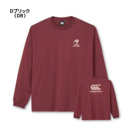 26fw カンタベリー CANTERBURY RSU42659 L/S TEE PTN LOGO 長袖Tシャツ ロゴ オーガニックコットン