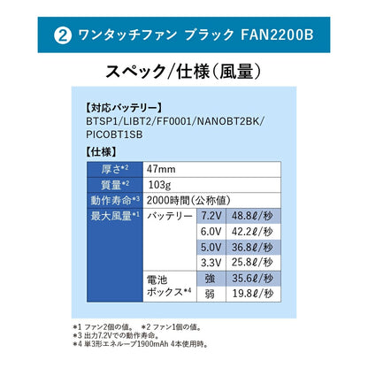 25ssカブシキガイシャクウチョウフク株式会社空調服SKSP02空調服スターターキット(7.2V)空調服スターターキットブラック長時間高出力冷却夏服作業服作業着空調